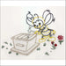 Cute cartoon bee near a beehive box from Aunt Martha’s Busy Bee collection