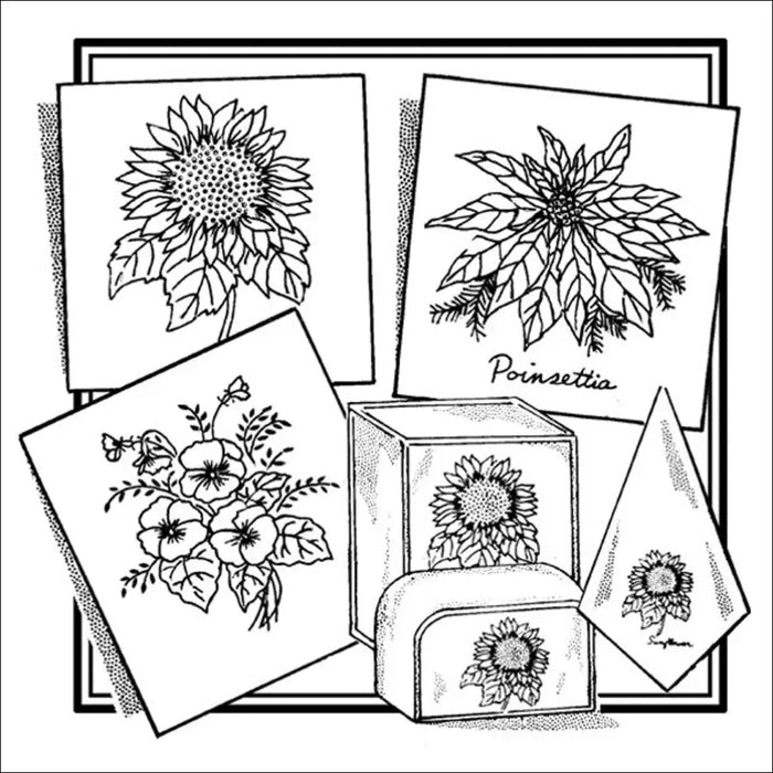 Aunt Martha’s 3865 Sunflower Pansies & Poinsettia Tea