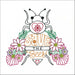 Hand-drawn illustration of a bee with flowers and Save the Bees text on Aunt Martha’s Buzzing Bees embroidery transfer pattern