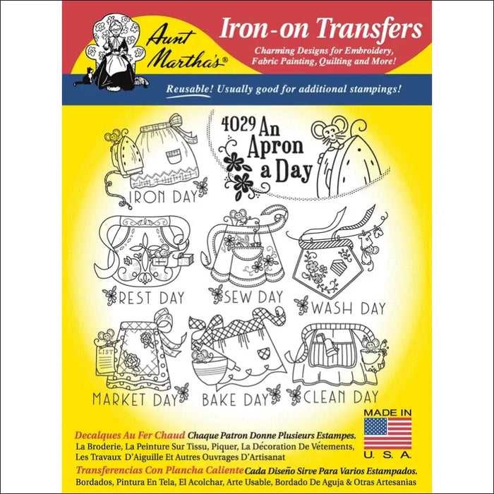 Aunt Martha’s® 4029 An Apron A Day Days of the Week Tea